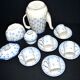 Antique Copeland English earthenware Fleur-de-lis coffee service, 19th century