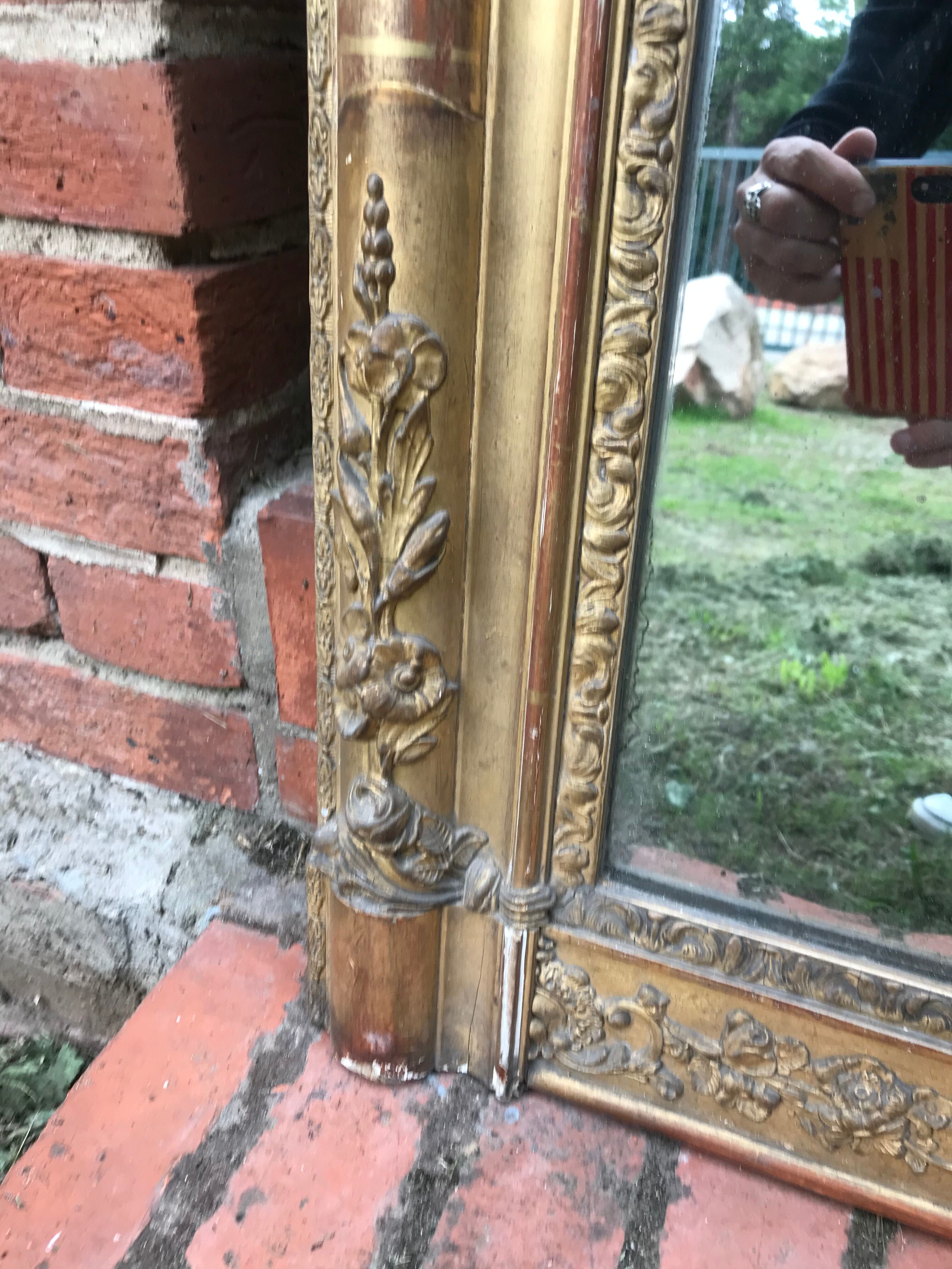 Golden Louis XV mirror with gold leaf - 140x103cm