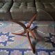 Mid century Danish teak coffee table with circular glass top, 1960s