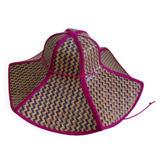 Chapeau paille tressée pliable