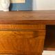 Vintage desk sled legs oak veneer