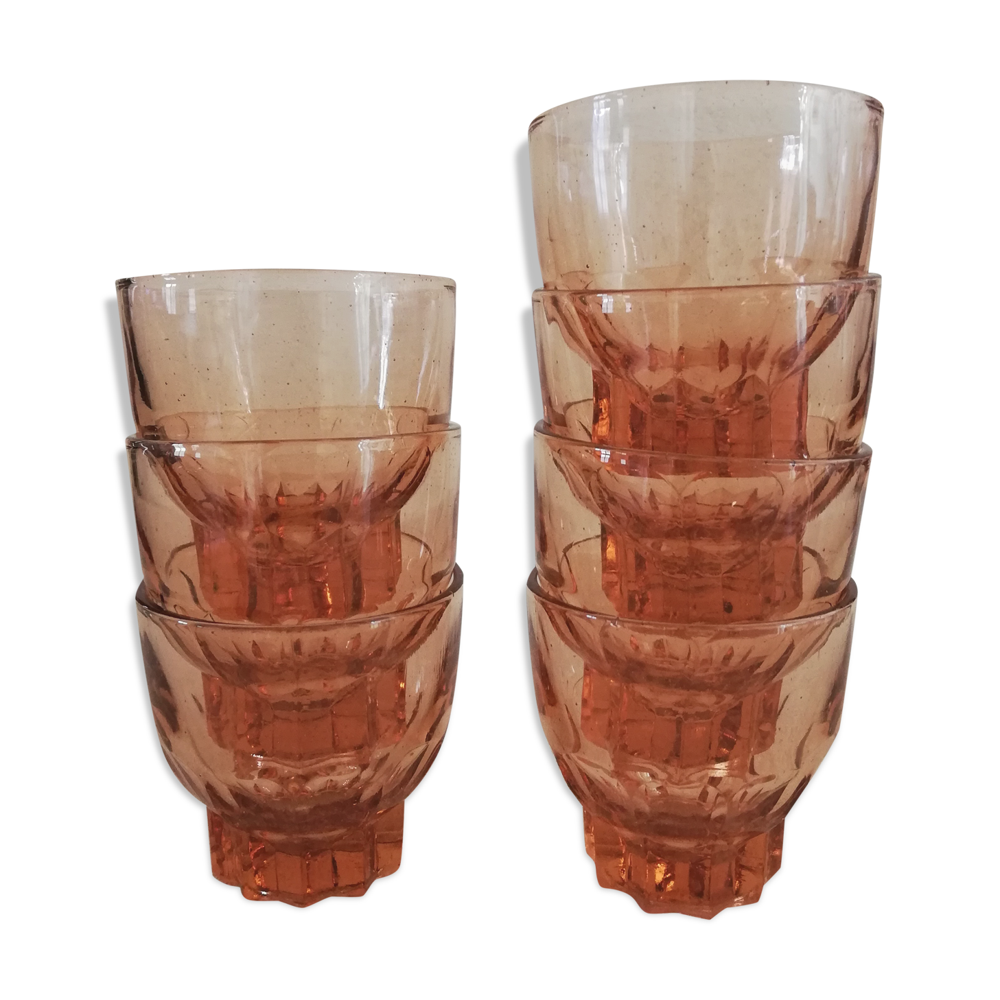 Set of 7 antique Art Deco style liqueur glasses