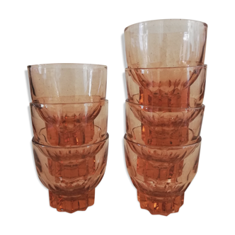 Set of 7 antique Art Deco style liqueur glasses