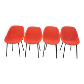 Set of 4 Geniève chairs by Dangles and Christian Defrance 1950