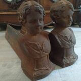 Pair of old cast iron chenets late 19th