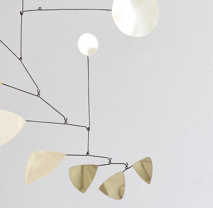 Brass and iron mobile sculpture