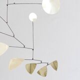 Brass and iron mobile sculpture