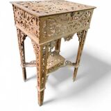 Rare antique wooden arch table, signed Amati, Turin, early 20th century Art Nouveau