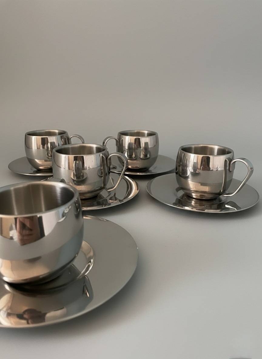 Service à café vintage inox 18/10 imco design italien