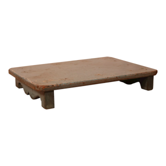 Old burmese teak tea table original blue patina
