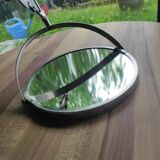 Chrome bathroom mirror, magnifying and extendable accordion, vintage