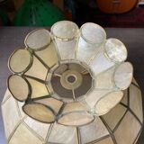 Mother-of-pearl and brass pendant lamp 1960