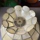 Mother-of-pearl and brass pendant lamp 1960