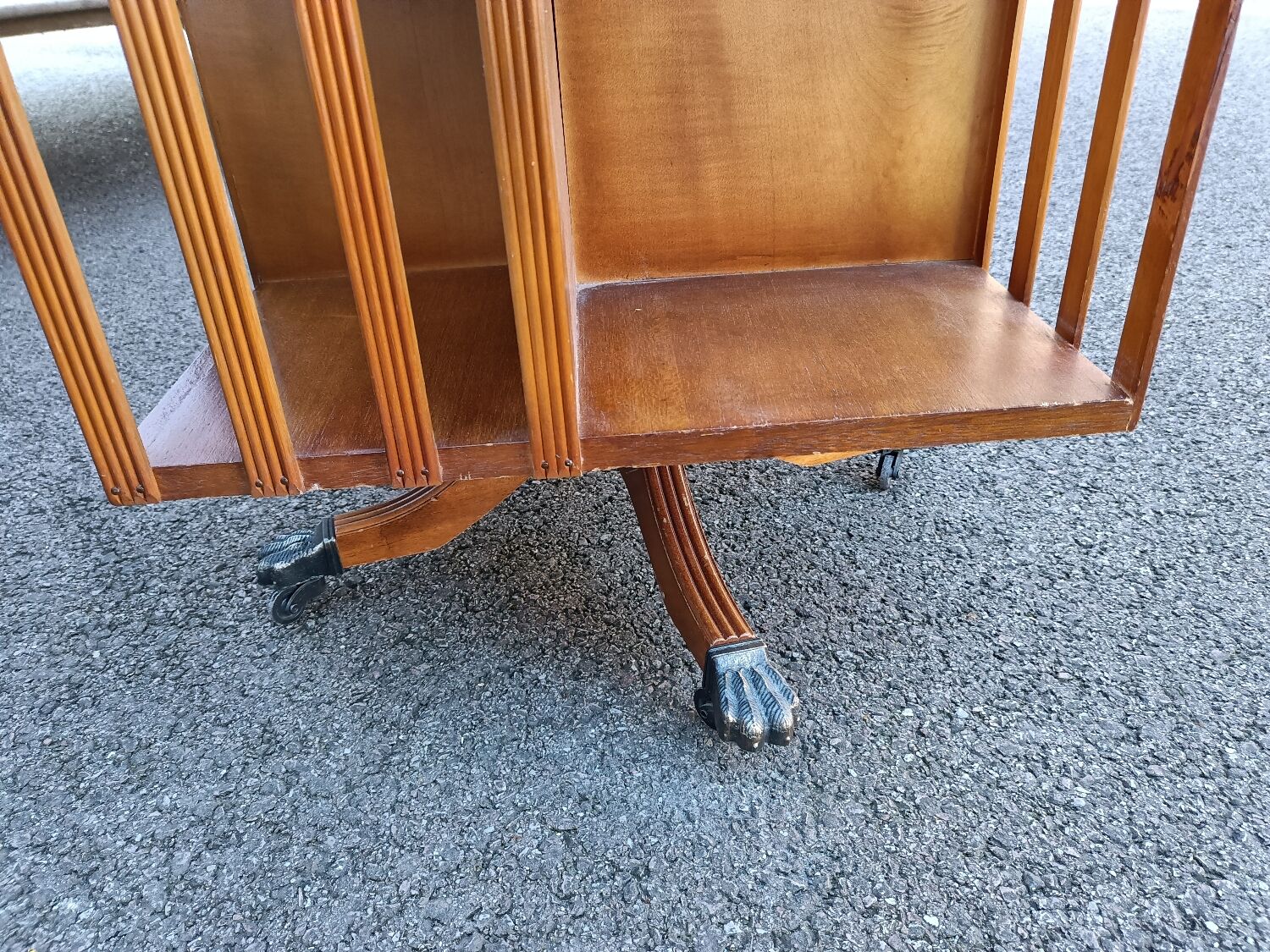 Old vintage English revolving bookcase