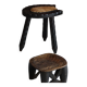 Swedish tripod stool in pine and cowhide, Wabi Sabi, 1950s