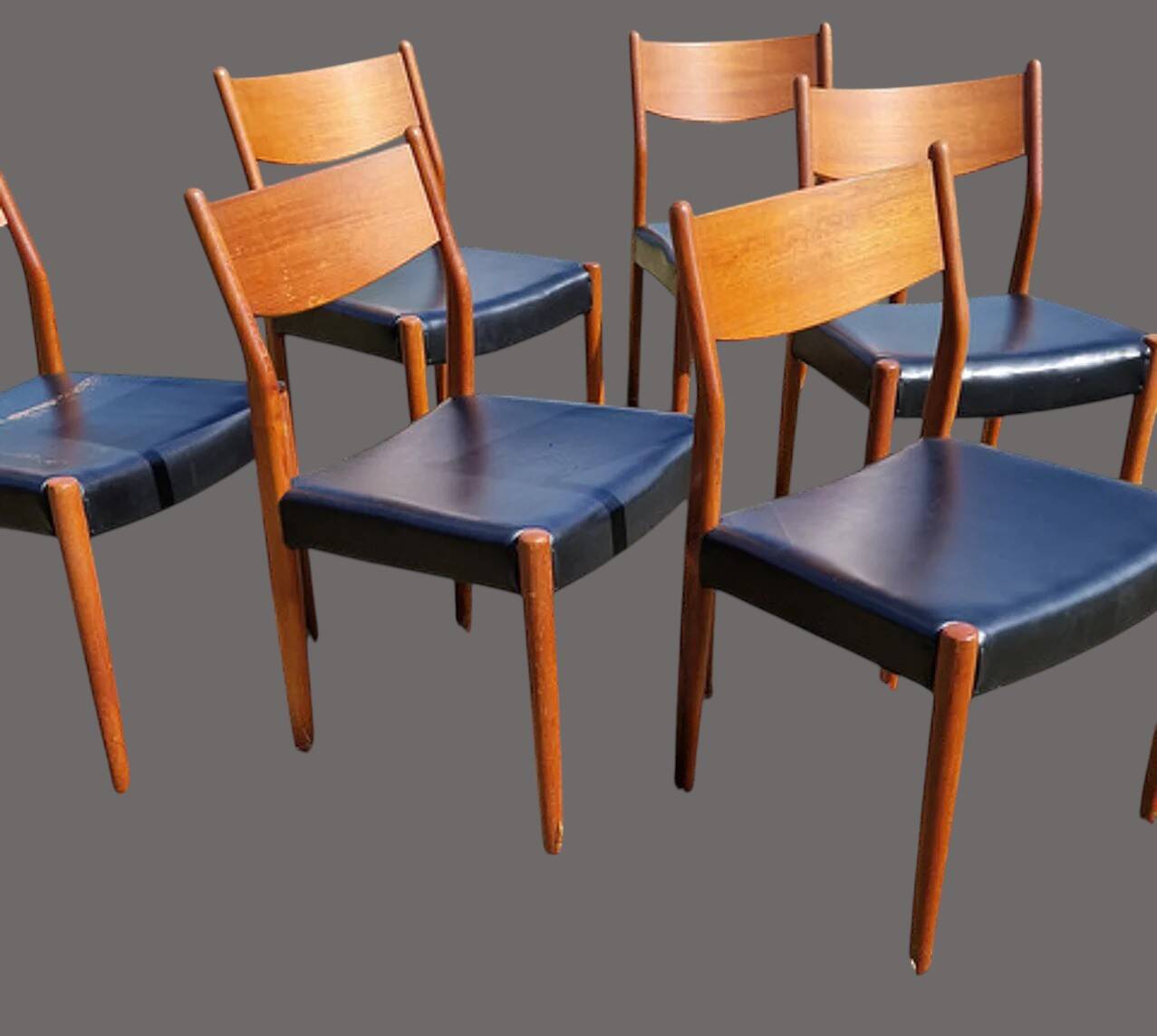 6 Scandinavian teak chairs 1960