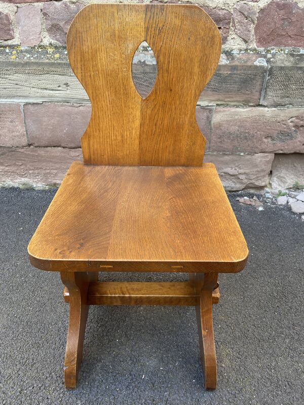 2 chaises Brutaliste scandinave École Pierre Chapo Mid Century Bois 1960