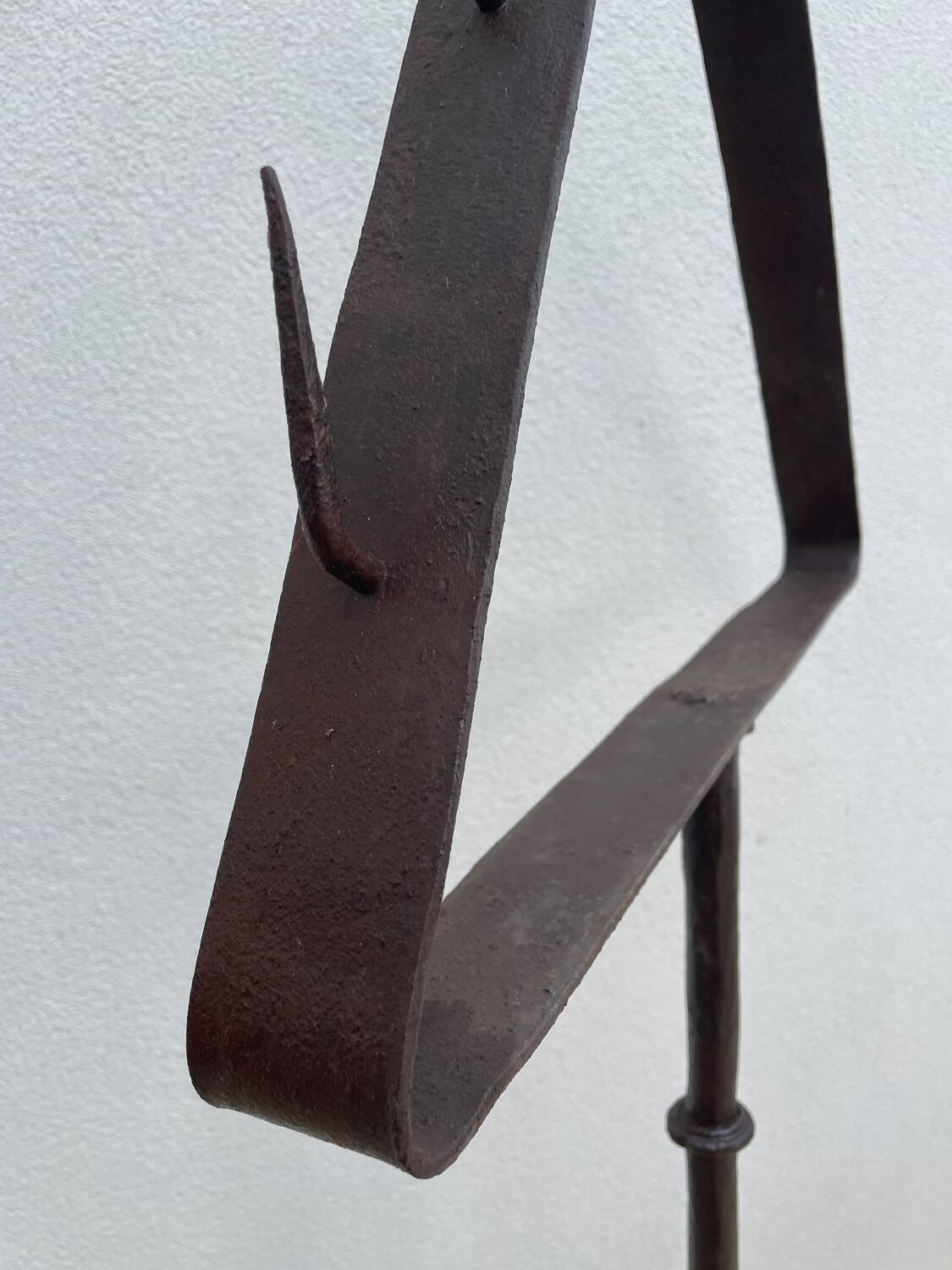 Floor-standing chandelier / antique candle holder, made of wrought iron.