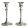 Pair of white metal candlesticks