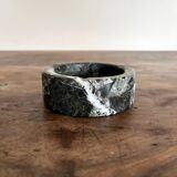 Vintage black and white marble round ashtray