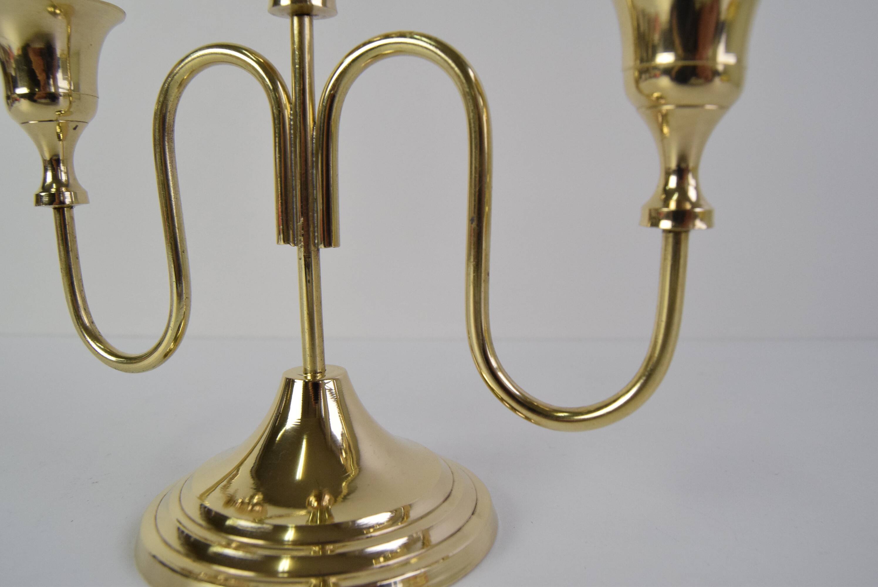 Vintage Brass Candlestick, Czechoslovakia, 1960's.
