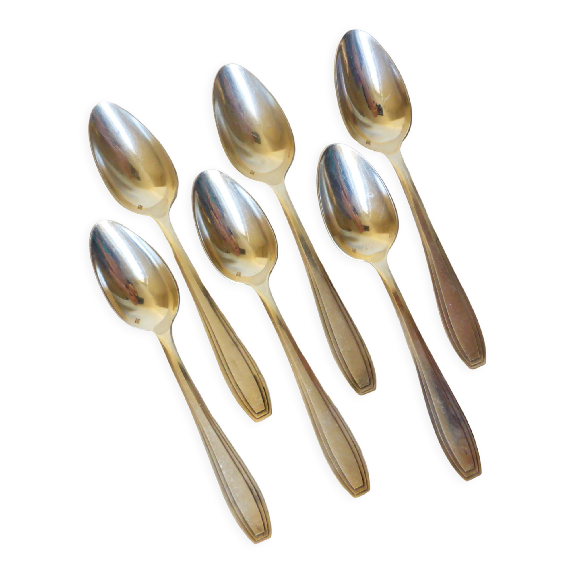 6 Apollo teaspoons in punched silver metal 2106241