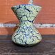 Vintage White Blue Ceramic Snowy Stoneware Vase France #D559