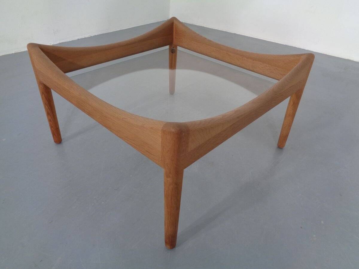 Modus Oak & Glass Table by Kristian Vedel for Soren Willadsen, 1963