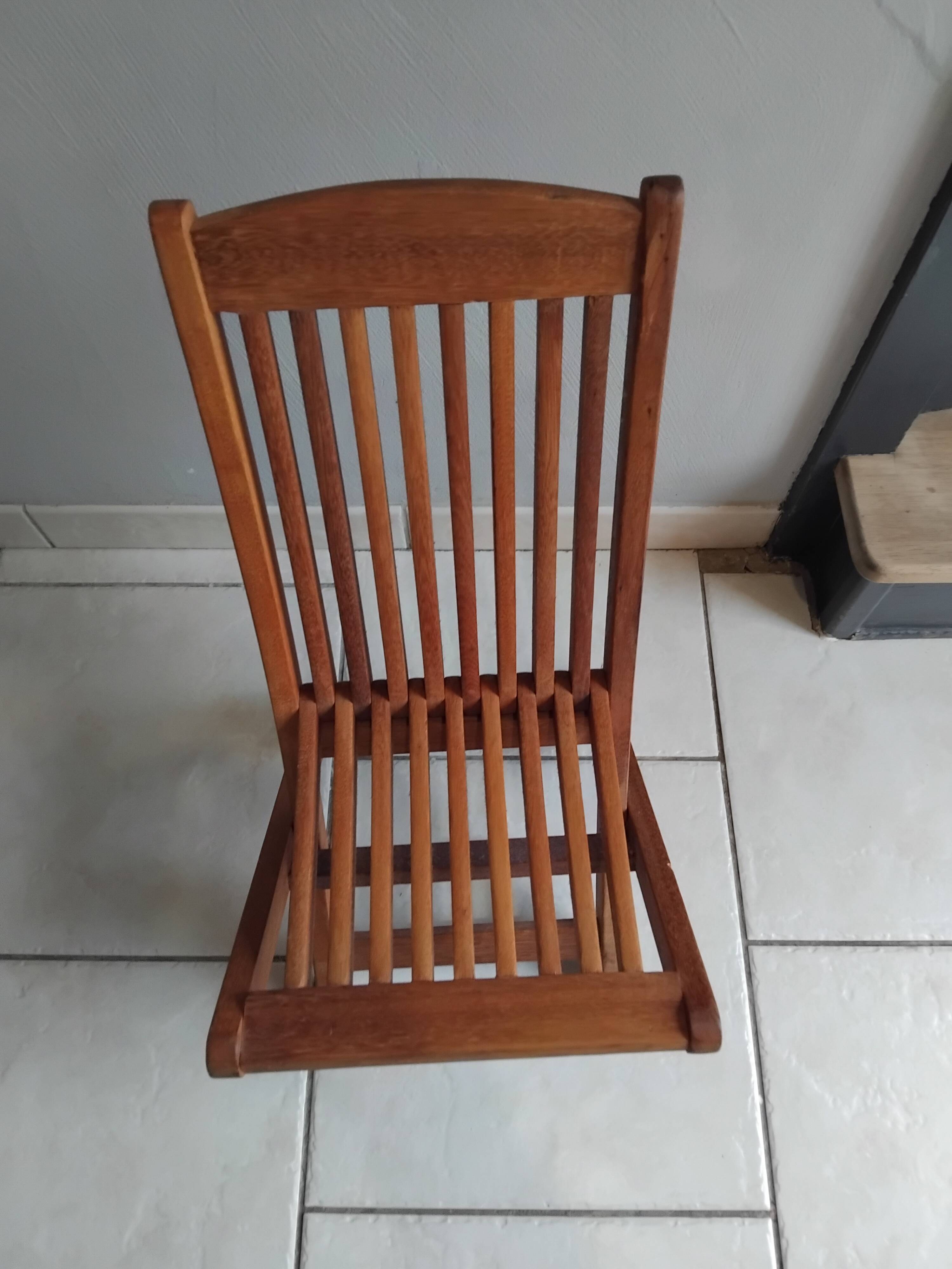 Vintage folding teak children's chair