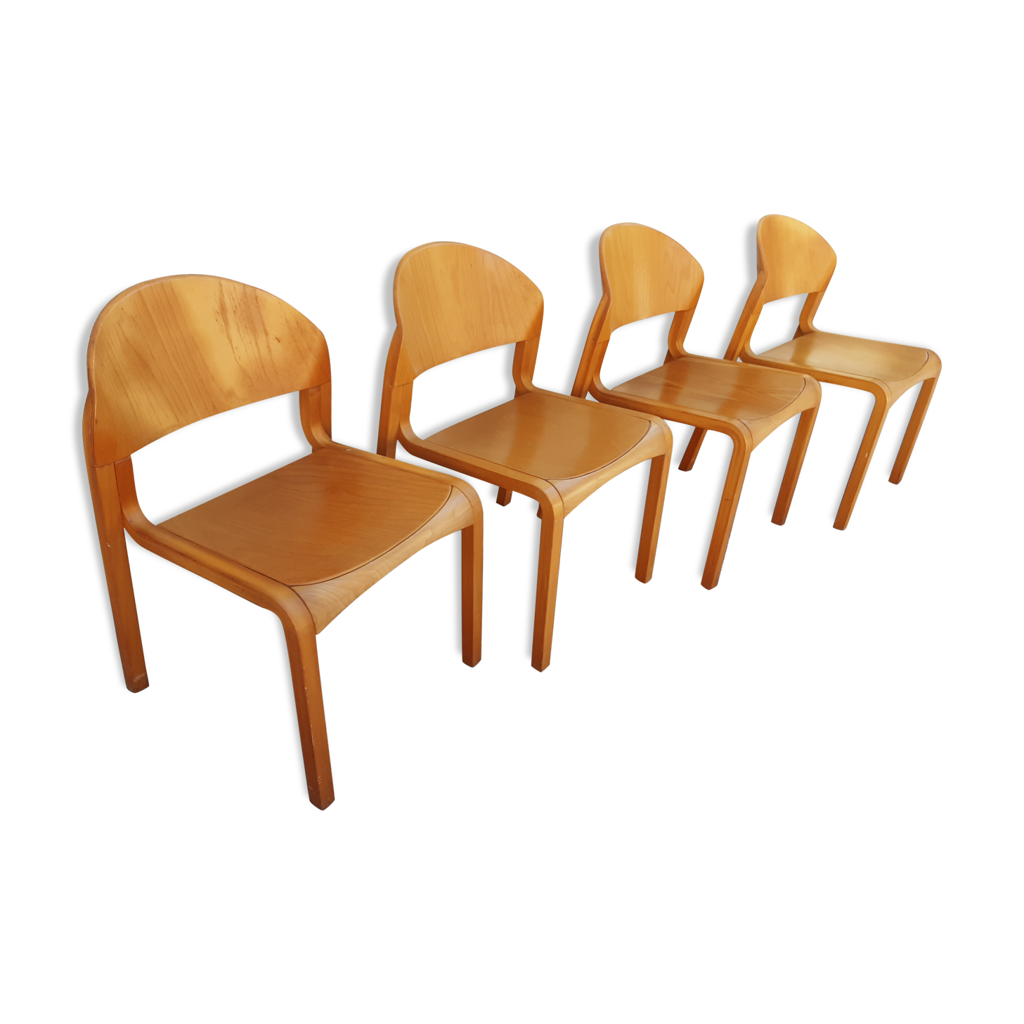 Serie de 4 chaises design années 80