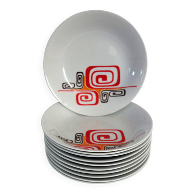 11 assiettes creuses Winterling Marktleuthen Bavaria 70's