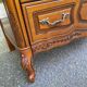 Curved bow commode Louis XV in solid wood and marquetry from the 1960s of the 20th century.