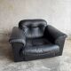 De Sede DS-101 Black Leather Lounge Chair — Swiss Handmade Mid-Century Armchair