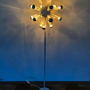 Rare mid-century white floor lamp Sputnik - Atom, around 1980s