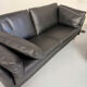 3-seater sofa Intertime I-Cielo black leather contemporary design