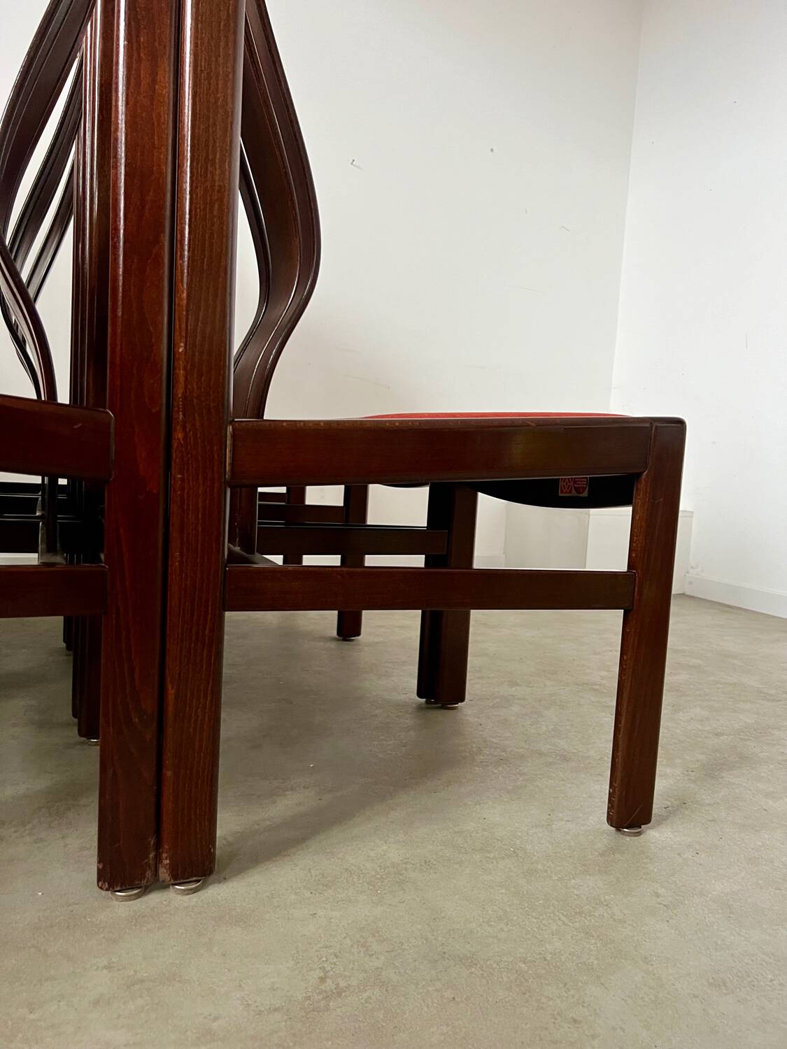 Lot 6 anciennes chaises en bois courbé design italien des années 70 vintage