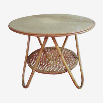vintage rattan coffee table
