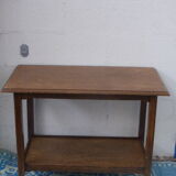 Side table, serving double tray, wood varnish, elegant and vintage