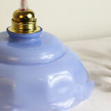 Blue glass pendant lamp, vintage