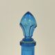 Vintage blue glass bottle Carafe with stopper Made in Belgium