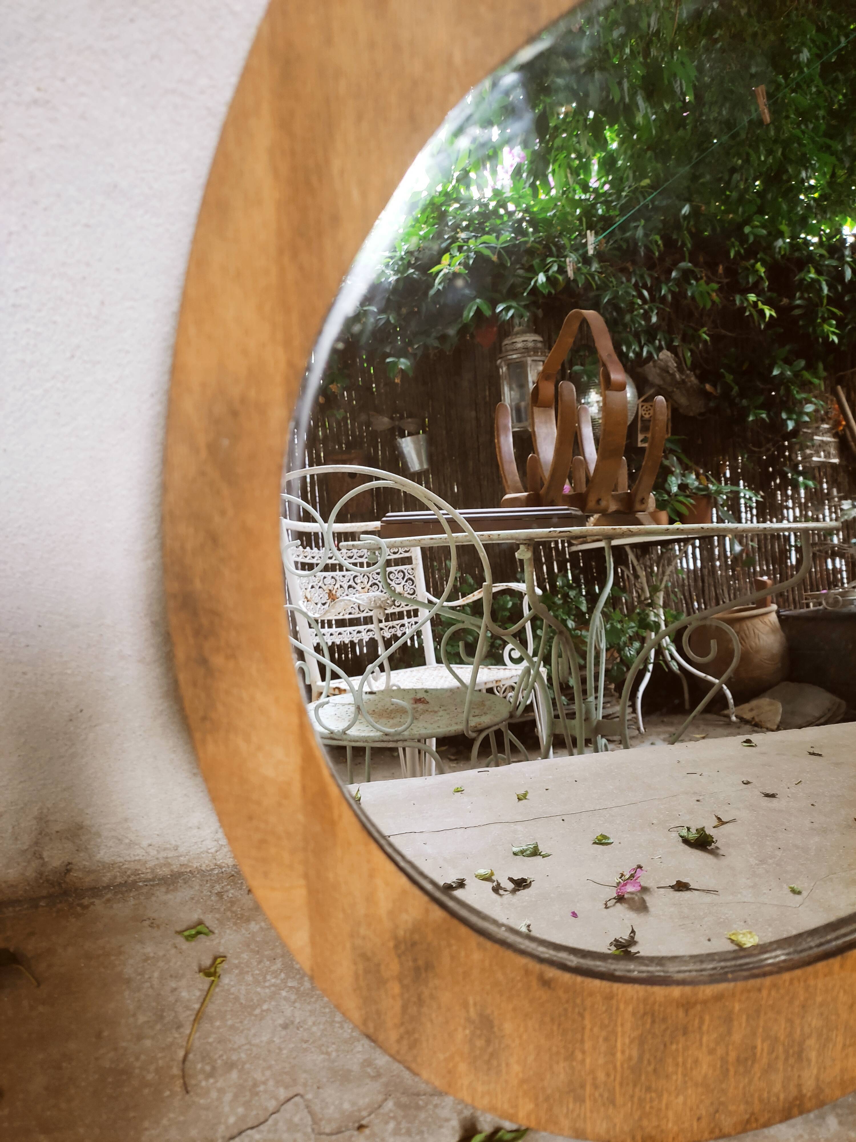 Scandinavian wooden mirror 49x39