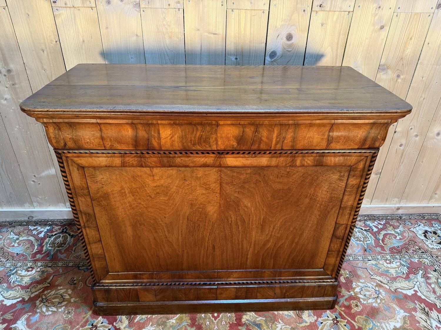 Walnut shop counter from the Louis Philippe period.