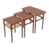 Rare set of three teak nesting tables with cane magazine rack / side tables / mid-century Danish modern design / 1950s / 1960s