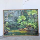 Oil painting "jungle" forest landscape
