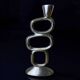 Circle candlestick by Matthew Hilton, solid aluminium, England, 1980s