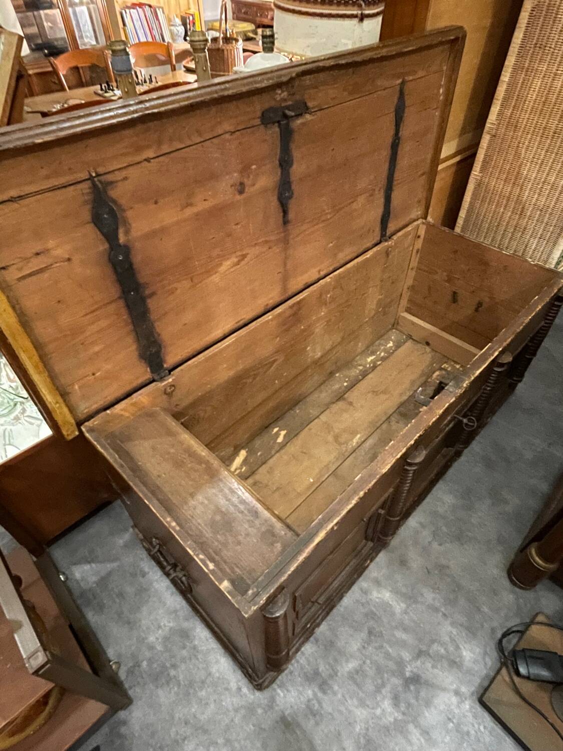 17th-century carved oak antique chest