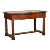 Oak and brass desk in the style of Charles Dudouyt, 1940.