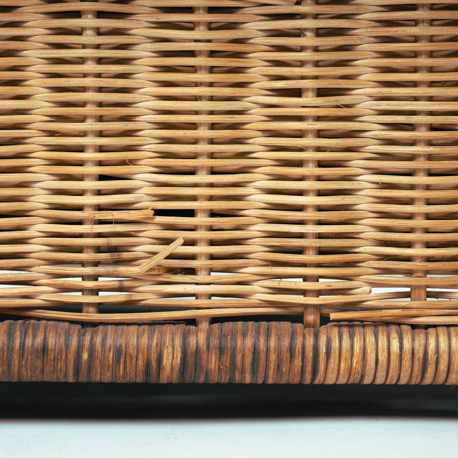 Canapé rock Gerard van den Berg en cuir de rotin, années 1970