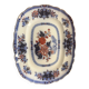 Large hollow dish in fine earthenware with Japanese decoration.