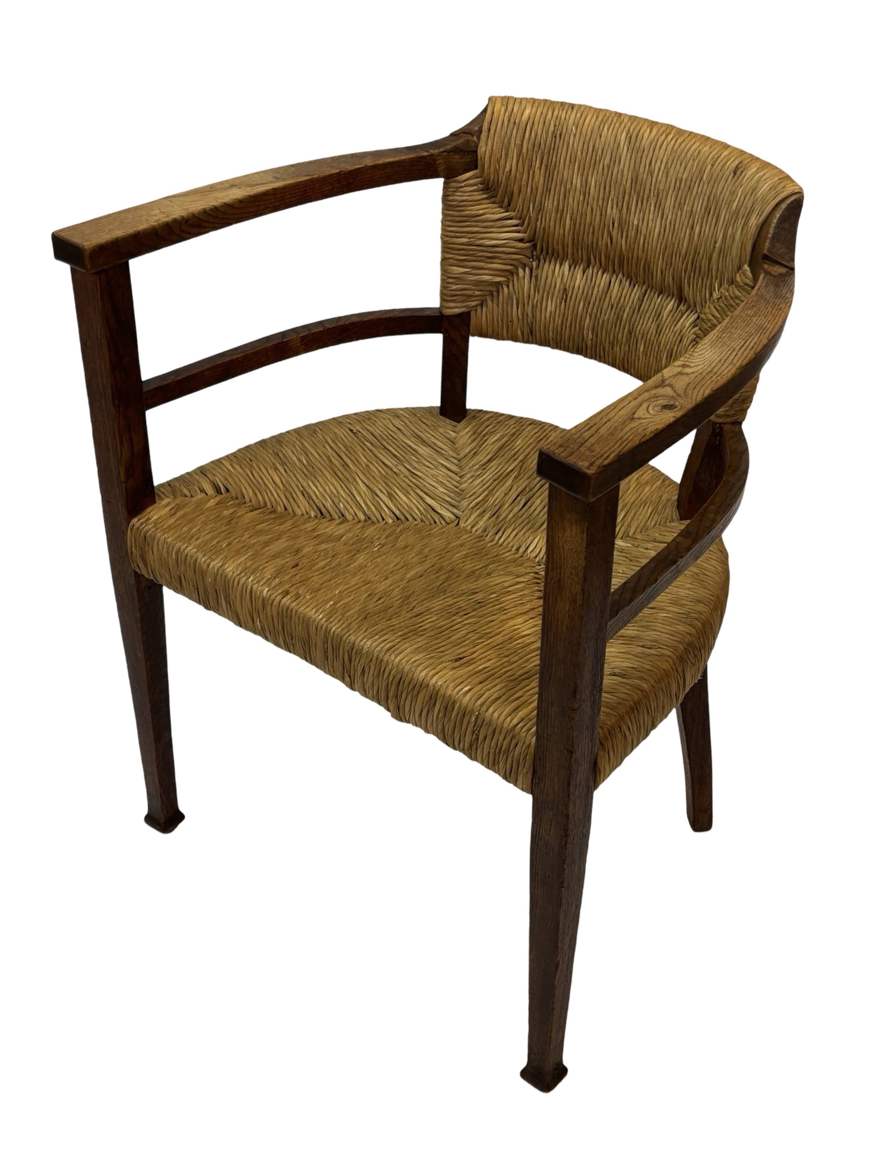 Art Deco chair minimalist oak wicker minimalist design